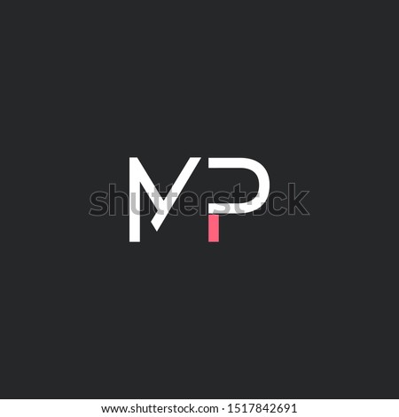 M & P joint logo design vector Imagine de stoc © 