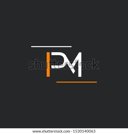 P M letters joint logo design template Imagine de stoc © 