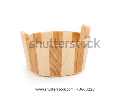 Wooden trough. Isolated on white