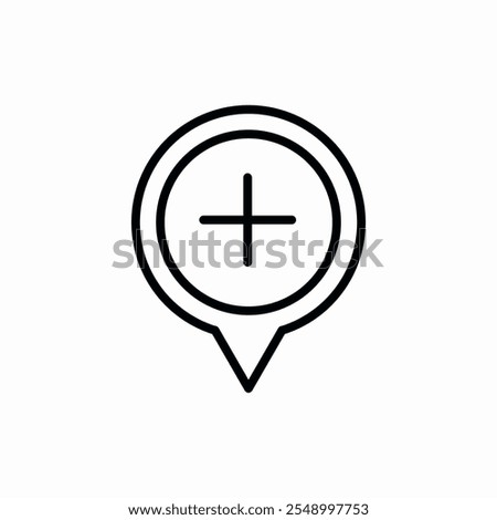 plus location icon vector sign