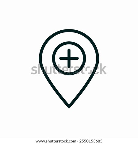 location plus icon vector sign