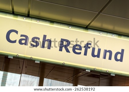 Cash Refund sign in Fiumicino airport, Rome
