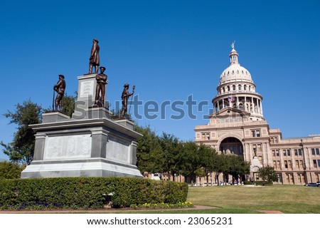 State Capitol building with monument in Austin, Texas