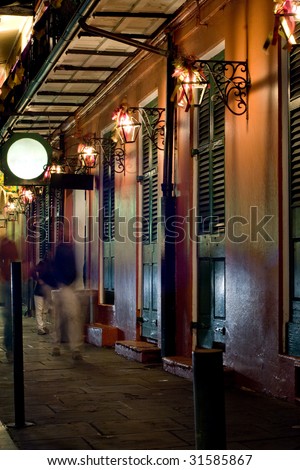 Bars at night in French Quarter, New Orleans