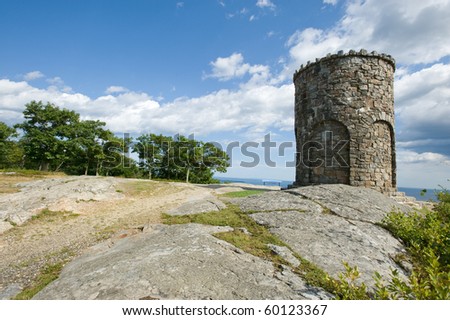 Observation Tower In Camden Hills State Park, Maine Stock Photo ...