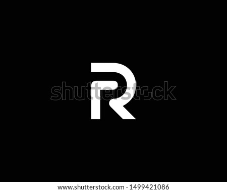 Creative and Minimalist Letter RR R Logo Design Icon |Editable in Vector Format in Black and White Color Stock fotó © 