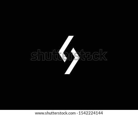 Creative Professional Trendy Letter S LL Logo Design in Black and White Color , Initial Based Alphabet Icon Logo Stock fotó © 