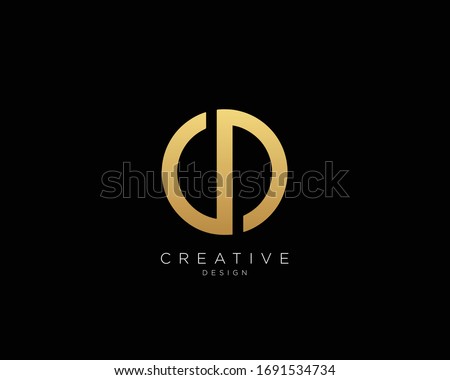 Letter CD Logo Design, Creative Minimal CD Monogram In Gold Color