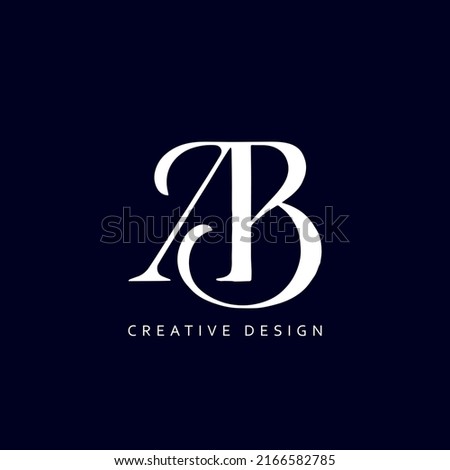 AB Logo Design, Creative Professional Trendy Letter AB Logo Design in Black and White Color