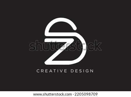 Creative Letter SZ ZS Logo Design Icon | ZS SZ Icon Stock fotó © 