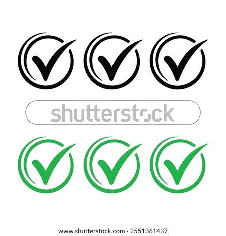 check box icon with correct, accept checkmark icons green tick box, check list circle frame - checkbox symbol sign. check mark box square frame