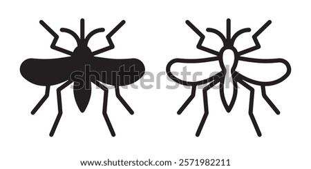 Set of simple insect line icons. Outline stroke object. Linear signs pack. Perfect for web apps and mobile.