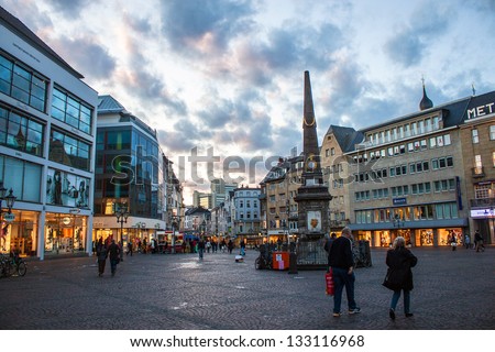 BONN, GERMANY - SEPTEMBER 24: Market Square on September 24, 2012 in Bonn, Germany. Bonn is former capital of Germany with population of 330,000.