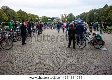 BONN, GERMANY - OCTOBER 6: Bicycle market on October 6, 2012 in Bonn, Germany. People can buy and sell used bicycles every first Saturday in month.