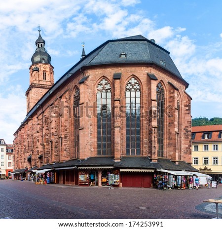 HEIDELBERG - AUGUST 4: Church of the Holy Spirit in Heidelberg, Germany on August 4, 2013. The Church of the Holy Spirit is first mentioned in 1239.