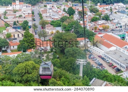 Aerial view of Salta from Teleferico (cable car), Argentina