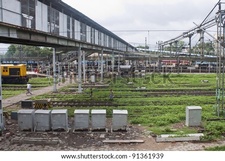 ALLAHABAD, INDIA - AUGUST 10: Railway station on August 10, 2011 in Allahabad, India. Indian Railways has over 7,500 stations in its network and transport 20 million passengers daily.