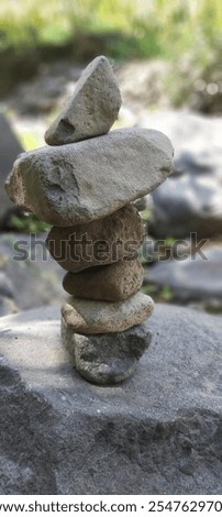 Similar – Image, Stock Photo Clear river and rocks on sunset
