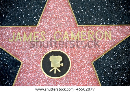 HOLLYWOOD - FEBRUARY 10: James Cameron's star at the Walk of Fame. He's nominated for Best Director at the Academy Awards for his movie Avatar, on February 10, 2010 in Hollywood, California.