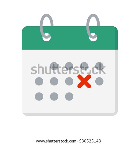 Calendar flat vector icon. Appointment cancellation.