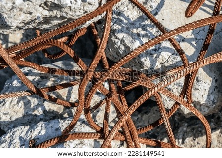 Similar – Image, Stock Photo Piece of rusty metal texture with corroded paint