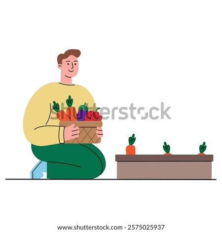 Similar – Image, Stock Photo Urban Gardening harvest fresh bio onions