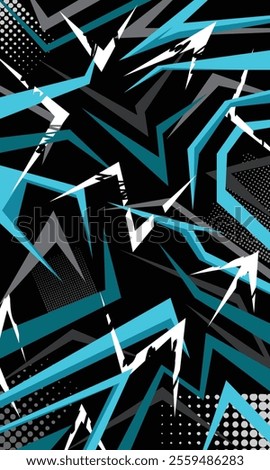 Abstract geometric sharp lines pattern racing background for sublimation jersey