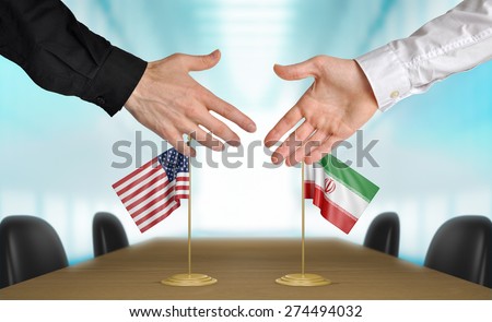 United States and Iran diplomats agreeing on a deal