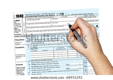preparing to fill out a 1040 tax form for year 2010