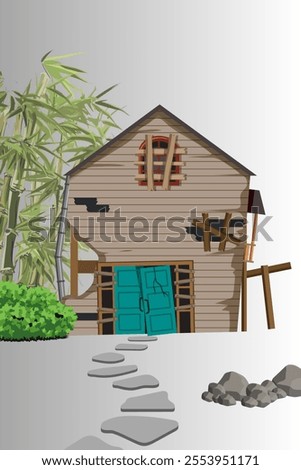 Similar – Image, Stock Photo Dilapidated house window facade in Görlitz