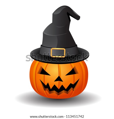 Pumpkin And Hat Stock Vector Illustration 113451742 : Shutterstock