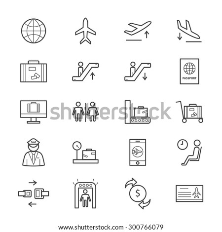 Airport Icons Line