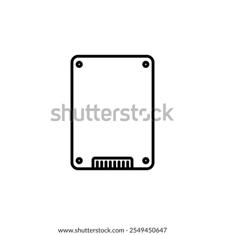 SSD drive vector icon outlined style.