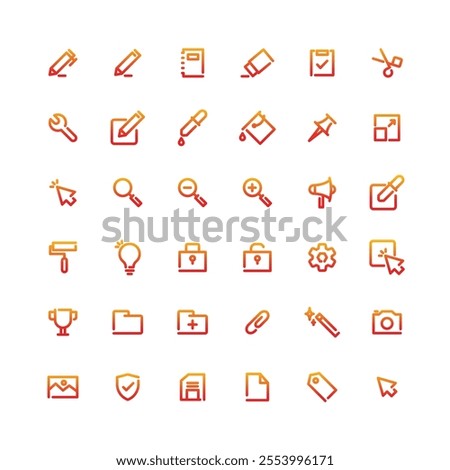 36 Small Collection Of Web User Interface Line Icons Editable Stroke