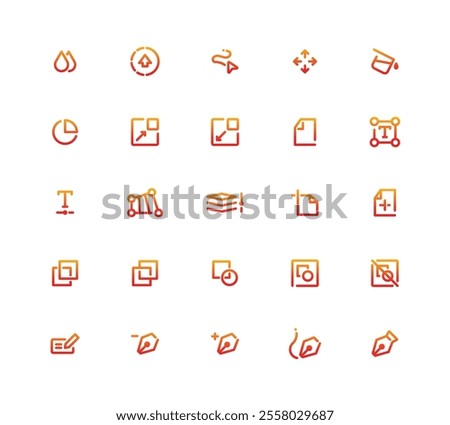 A Set Of Icons For A Computer Program - Gradient