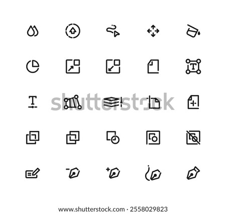 A Set Of Icons For A Computer Program - Editable Stroke