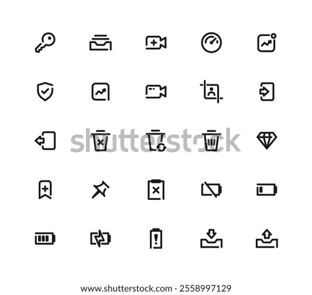 A Set Of Icons For A Phone App - Editable Stroke