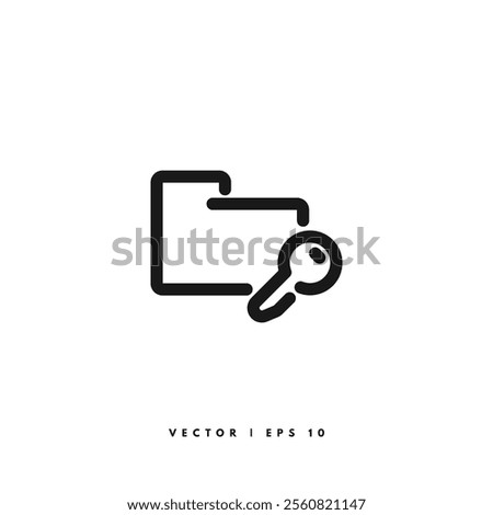 Folder Key Icon. Editable Stroke