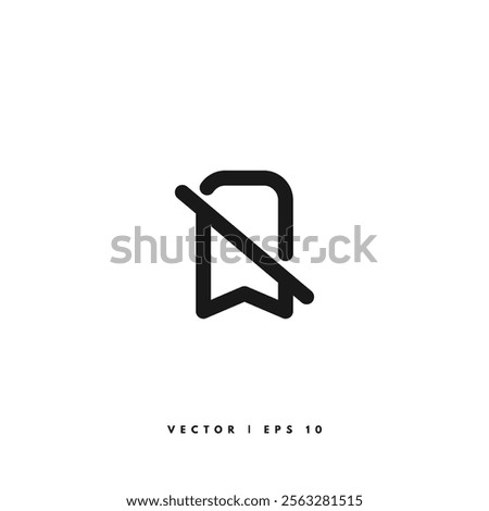 Delete Bookmark Icon. Editable Stroke