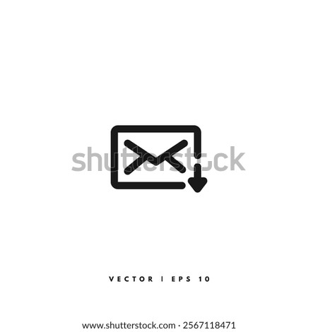 Mail Arrow Down Icon. Editable Stroke