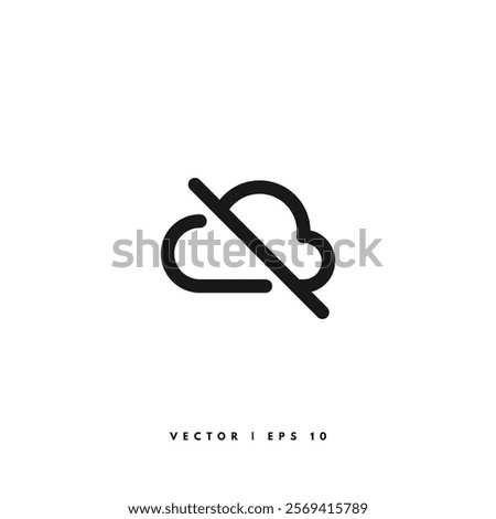 Cloud Offline Icon. Editable Stroke