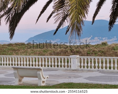 Similar – Image, Stock Photo Sunrise over southern town on seaside