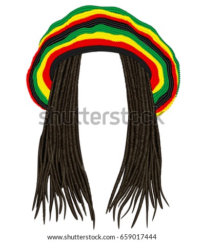 Jamaican rasta hat.Hair dreadlocks.reggae .funny avatar

