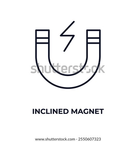 inclined magnet  outline icon. Linear vector from construction concept. Thin line inclined magnet  icon isolated on white background