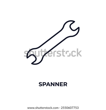 spanner  outline icon. Linear vector from construction concept. Thin line spanner  icon isolated on white background