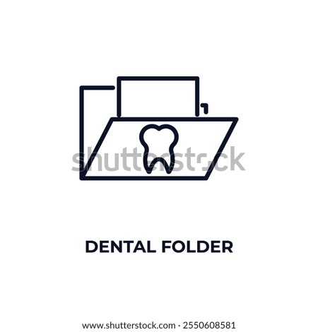 dental folder outline icon. Linear vector from dentist concept. Thin line dental folder icon isolated on white background