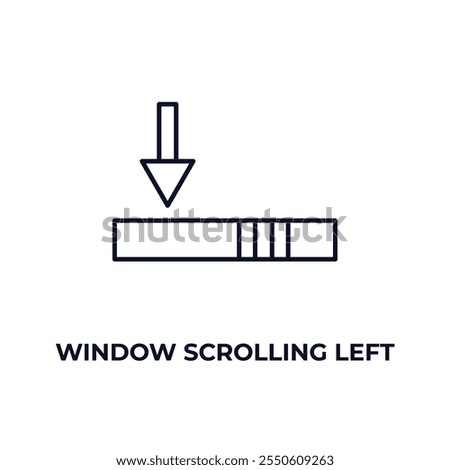 window scrolling left outline icon. Linear vector from education concept. Thin line window scrolling left icon isolated on white background