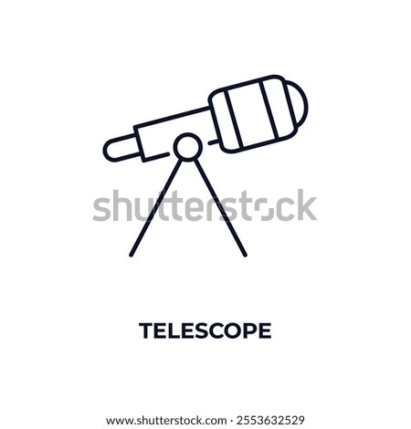 telescope outline icon. Linear vector from education concept. Thin line telescope icon isolated on white background