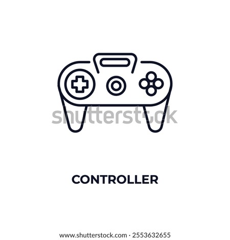 controller outline icon. Linear vector from entertainment concept. Thin line controller icon isolated on white background