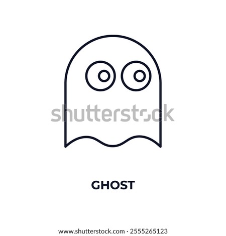  ghost outline icon. Linear vector from entertainment concept. Thin line  ghost icon isolated on white background